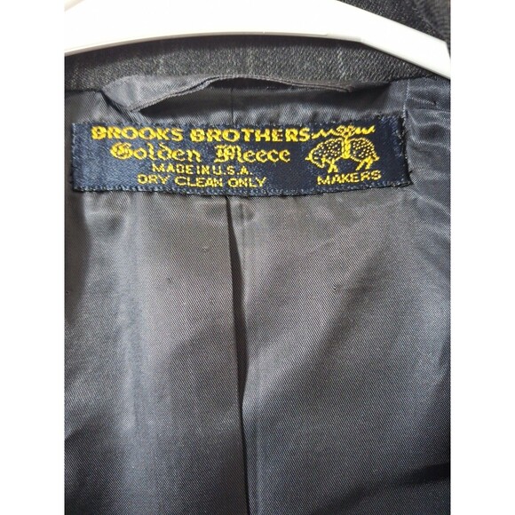 VTG Brooks Brothers Blazer Men 44L Chalk Stripe Made In USA Black Jacket 90s - Picture 3 of 11